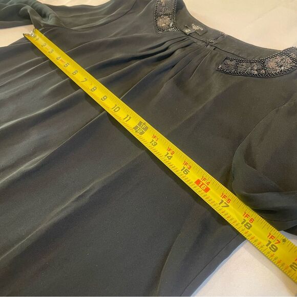 Talbots Women's Black Tunic Blouse with Sequins Neckline - Size 10p - Picture 11 of 11